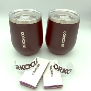 2 black Corkcicle wine tumblers